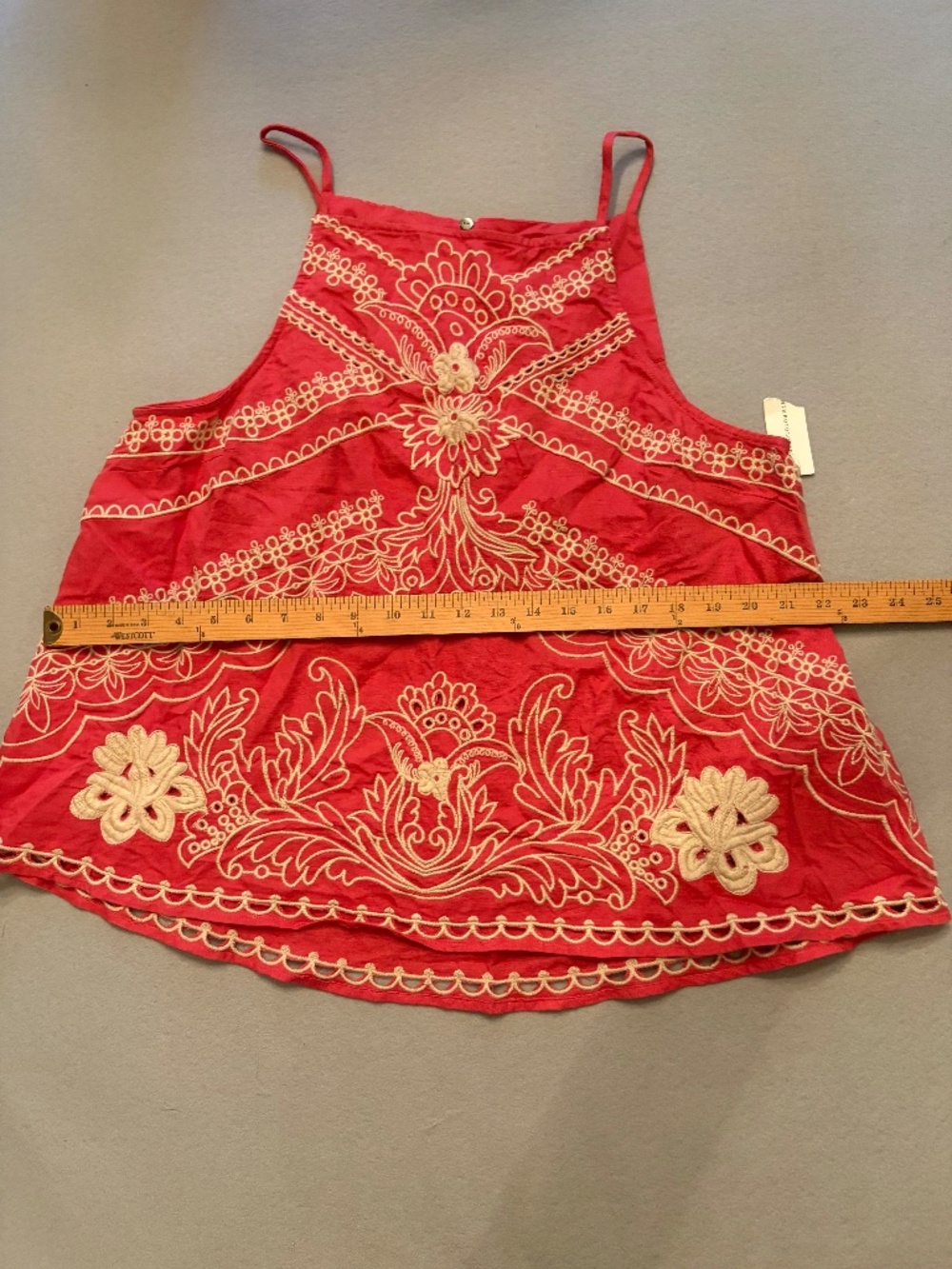 NWT Anthropologie Vanessa Virginia Embroidered Linen Swing Tank Top 12 - Picture 8 of 9